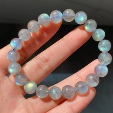 9mm Genuine Natural Labradorite Strong Color Light Beads Bracelet AAA 2018