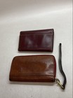 Dooney & Bourke Leather Wallet Wristlet Zip Around Flap Brown Burgundy Lot of 2 — photo 2