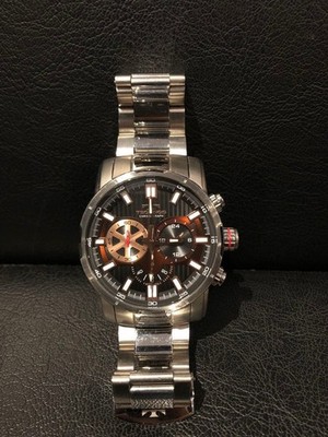 Technos Chronograph Wristwatch Model Black Silver Genuine Timepiece Rare
