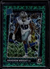2021 Donruss Optic Teal Velocity #285 Nahshon Wright Dallas Cowboys Rookie