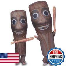 Ghorkivex Inflatable Tung Costume Halloween Funny Wooden Stick Man sahur Inflata