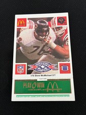 SUPER BOWL XX CHICAGO BEARS STEVE MCMICHAEL GREEN MCDONALDS 1986 FOOTBALL CARD