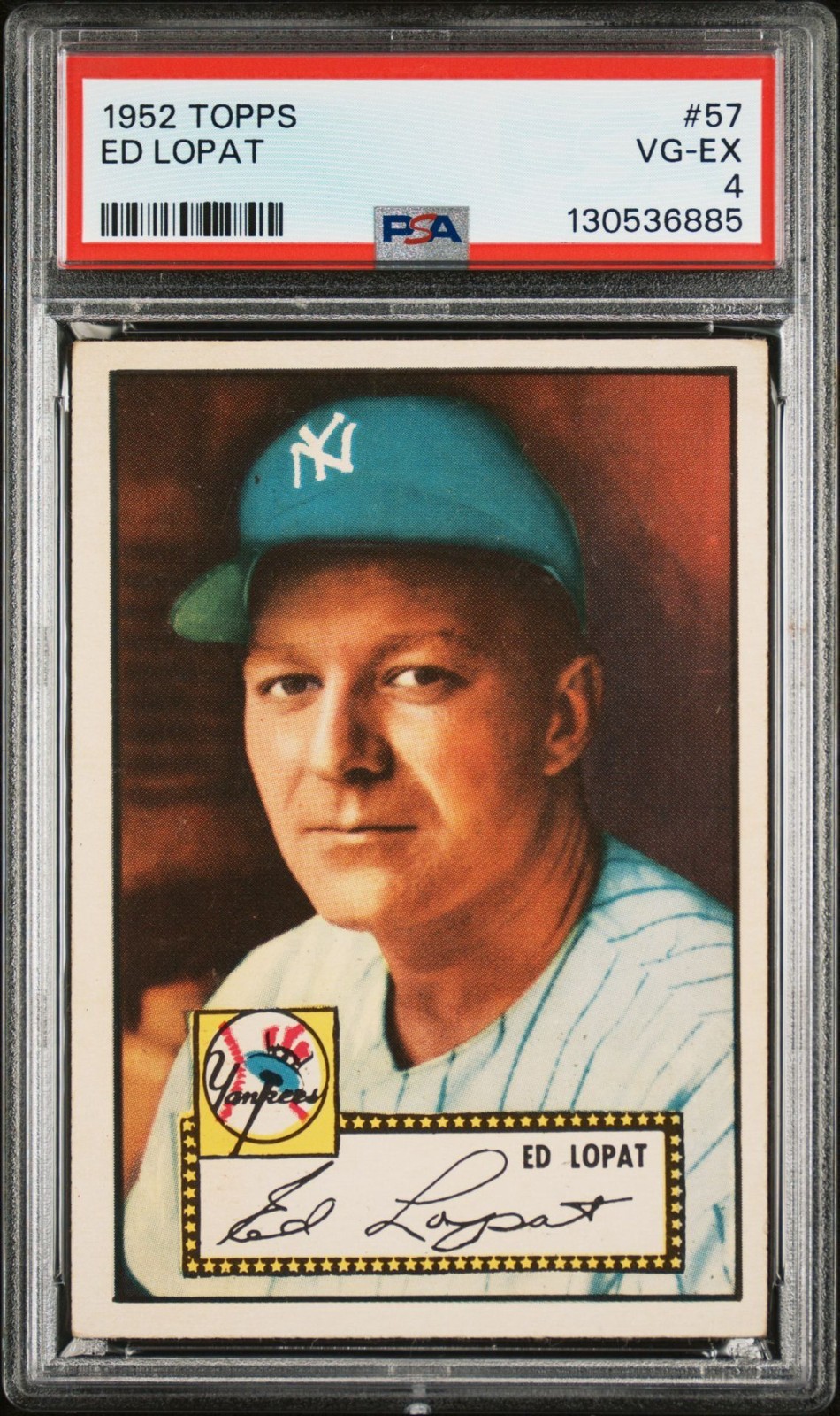 1952 Topps #57 Ed Lopat New York Yankees Vintage PSA 4 VG EX
