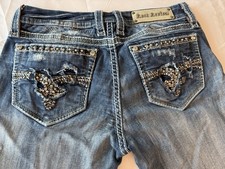 Rock Revival Luiza jeans women  s 31 Distressed Embellished Skinny