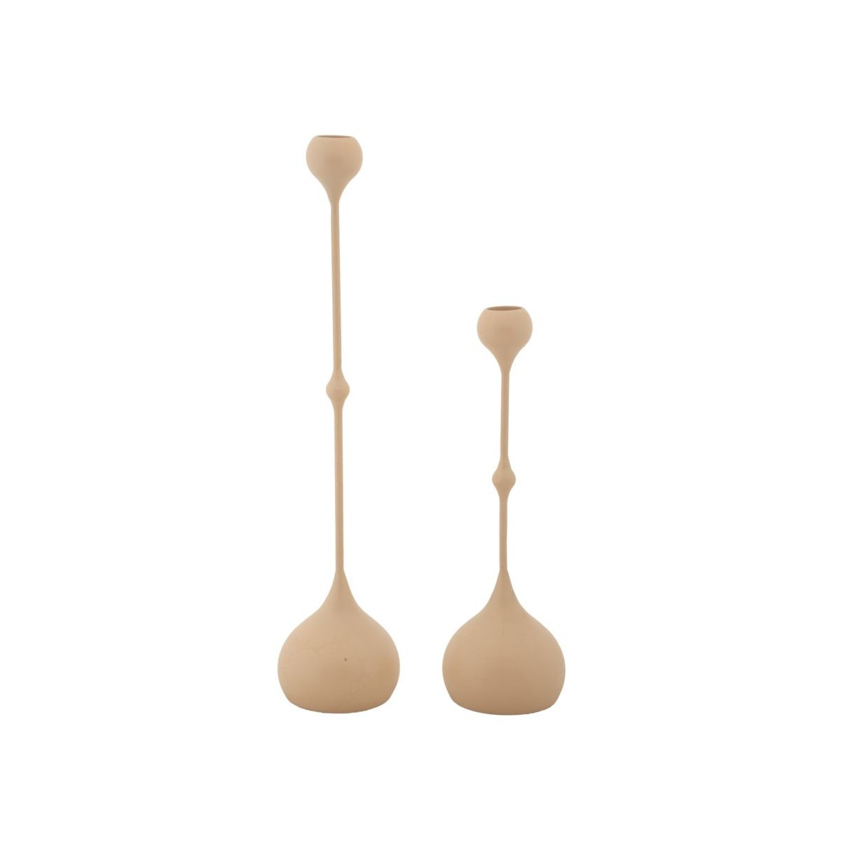Lot de 2 chandeliers Slimmy 37cm rose en métal pour bougies flambeaux
