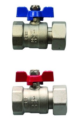 COSMO Kugelhahnset Durchgang 3/4''IG x 1'' Übw FBH Verteiler Fußbodenheizung CKHSD