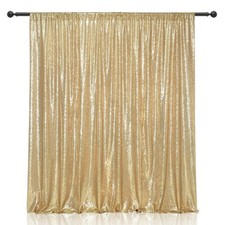 Light Gold Sequin Backdrop 4x7 Ft Glitter Curtain Photo Booth Wedding Wall