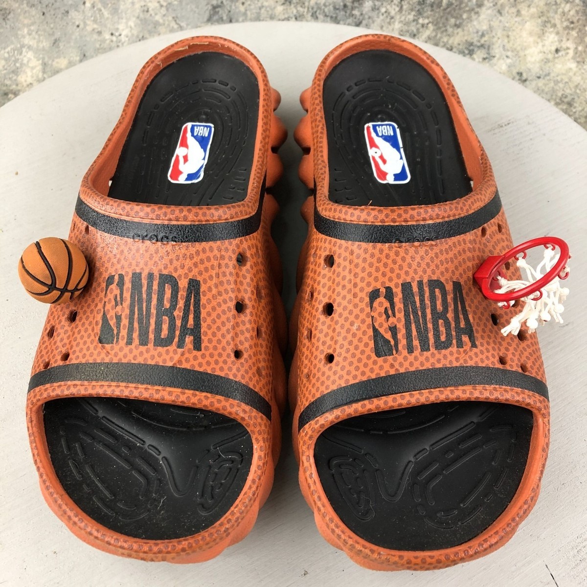 CROCS NBA ECHO SLIDES BASKETBALL SANDALS JIBBETZ HOOP Luka is rocking the Crocs x NBA Echo Slide complete with  main image 3