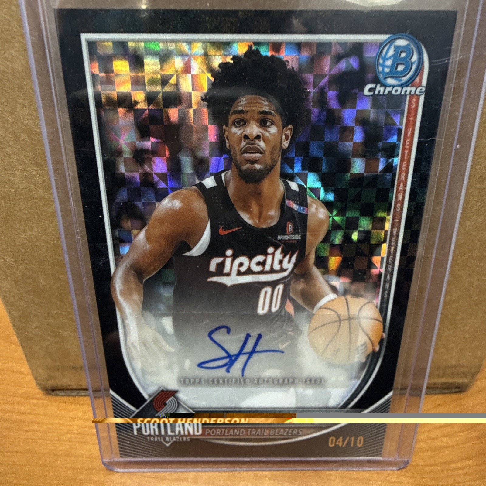 2025-26 Bowman Chrome Autographs Scoot Henderson #BCA-SH Black Refractor /10