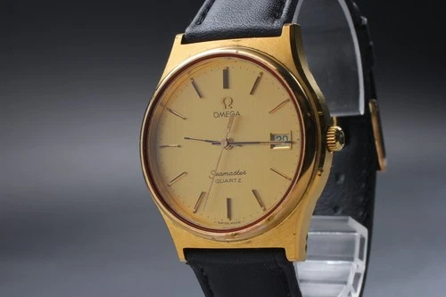 Vintage 1977 OMEGA Seamaster Quartz Ref.196.0116 Gold Dial Men's Watch [Exc+5]