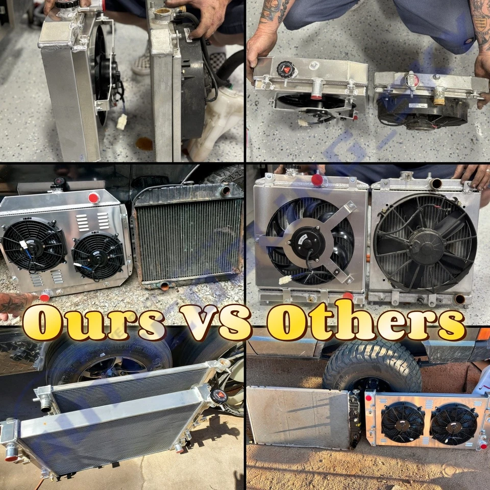 Radiador de 2 filas de aluminio diésel Fit 1986-1991 Mercedes-Benz 300SDL 350SDL Foto 4 de 4