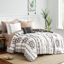 King Size Comforter Set- 7 Pieces Boho Bed in a Bag Western Bedding Set All