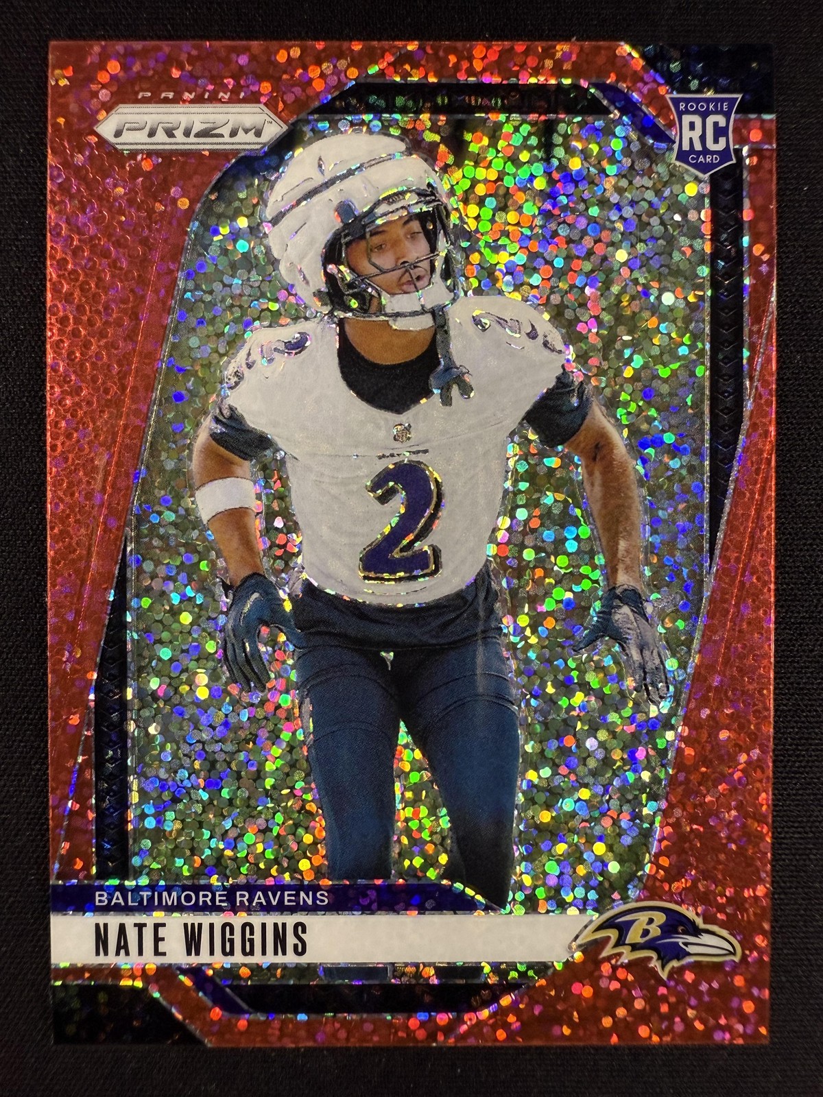 2024 Panini Prizm #380 Nate Wiggins Red Sparkle Rookie Prizm SP