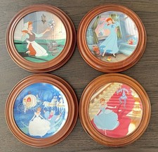 Lot of 4 Vintage Disney CINDERELLA Knowles Collector Plates with Frame