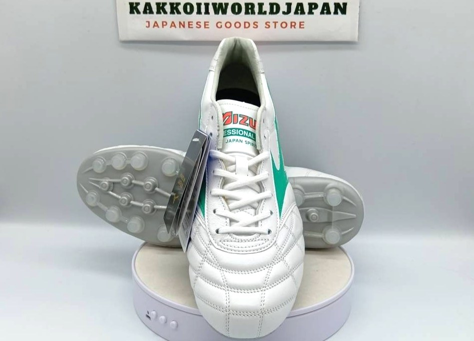 MIZUNO Soccer Cleats MORELIA 2 JAPAN AG Super White Pearl/Green