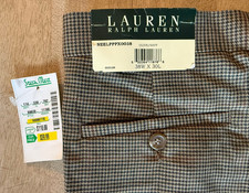 NWT NOS LRL Ralph Lauren Men's Houndstooth Wool Pants - Olive/Navy - Size 38x30