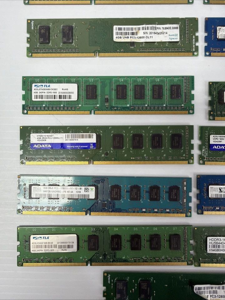 Lof of 17 pcs ddr 3 mixed speeds Check Pictures 4gb each Read - Image 4 of 4