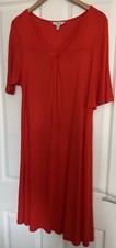 L.K. Bennett Womens Dress Red 14 UK Dr Twist Short Sleeve Jersey Knee A Line