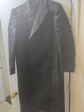 GB Black Bekishe Jewish Coat Rabbi  Size 38M 22W73 Missing Buttons