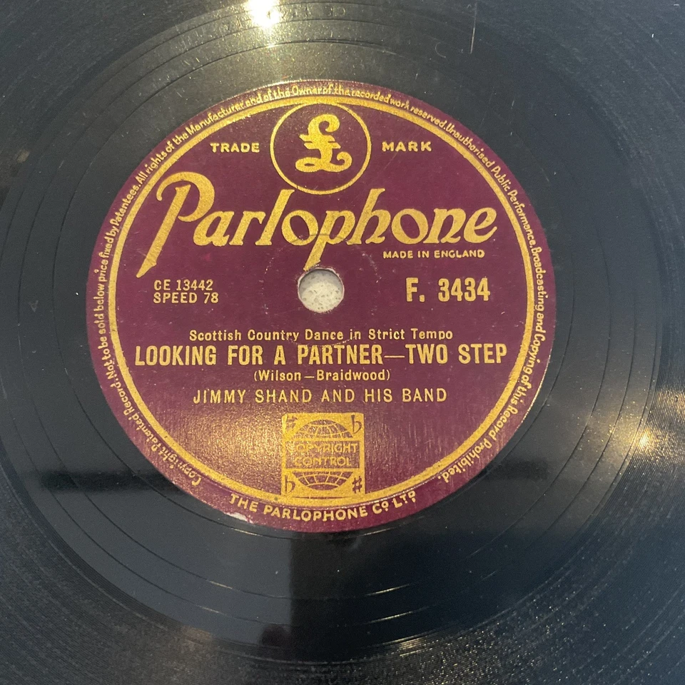 Jimmy Shand & His Band. Looking For A Partner - Silverton Polka 10" 78rpm - Image 2 of 4
