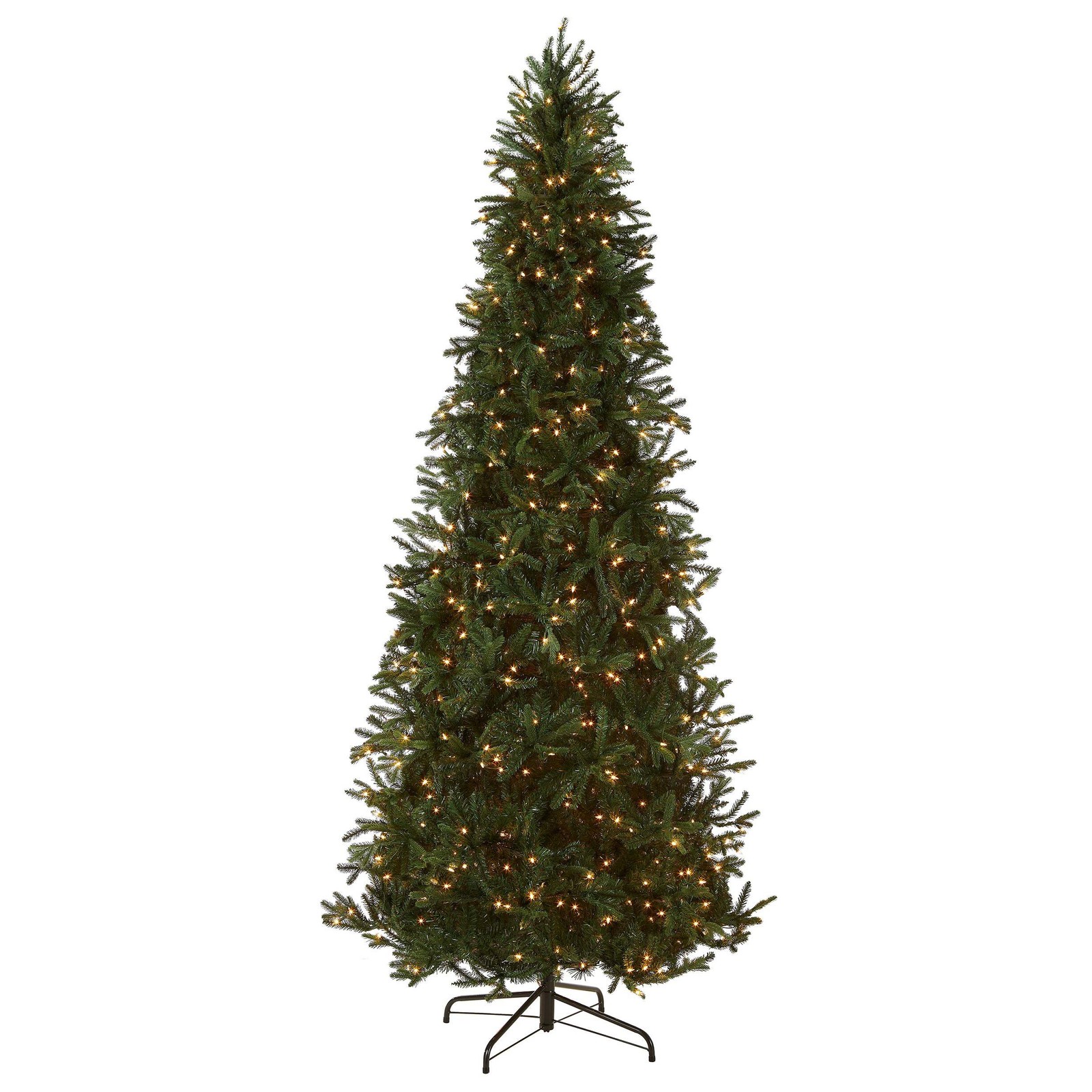 9 ft. Pre-Lit Tiffany Fir Slim Tree with Clear Lights - PE Branch Tips, Plug-In