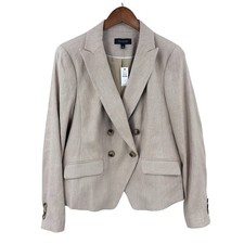 New TALBOTS Linen Blend Jacket Blazer Career Lined 2024 Womens 6 Beige X203