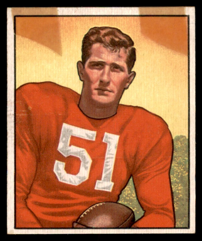 Tom Wham #130 Football Cards 1950 Bowman trading card — raw and PSA graded price guide