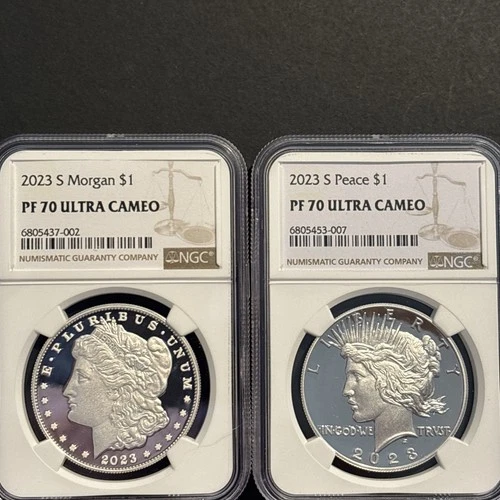 2023-S $1 Morgan & Peace Dollar NGC PF70 Ultra Cameo Brown Labels