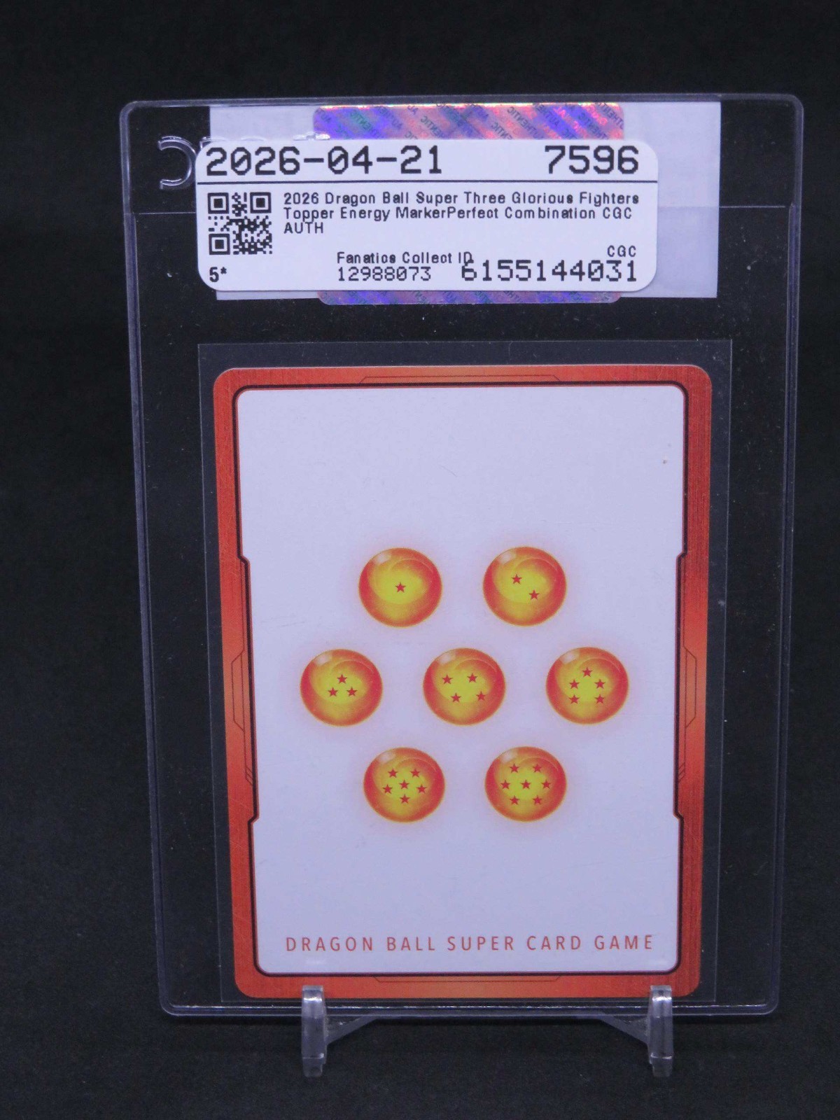 2026 DRAGON BALL SUPER PERFECT COMBINATION BOX TOPPER M-47 CGC AUTHENTIC Z PT view 2