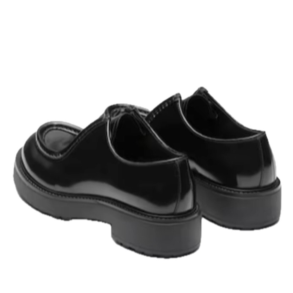 PRADA Men Brushed Leather Loafers Black Lace up 10 US 11 Black Laced Leather Loafers | PRADA main image 3