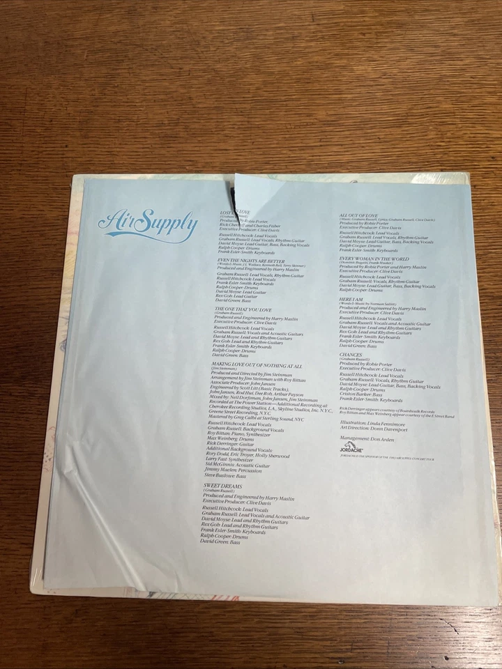 Air Supply – Greatest Hits LP AL8-8024 Vinyl Arista 1983  Foto 4 de 4
