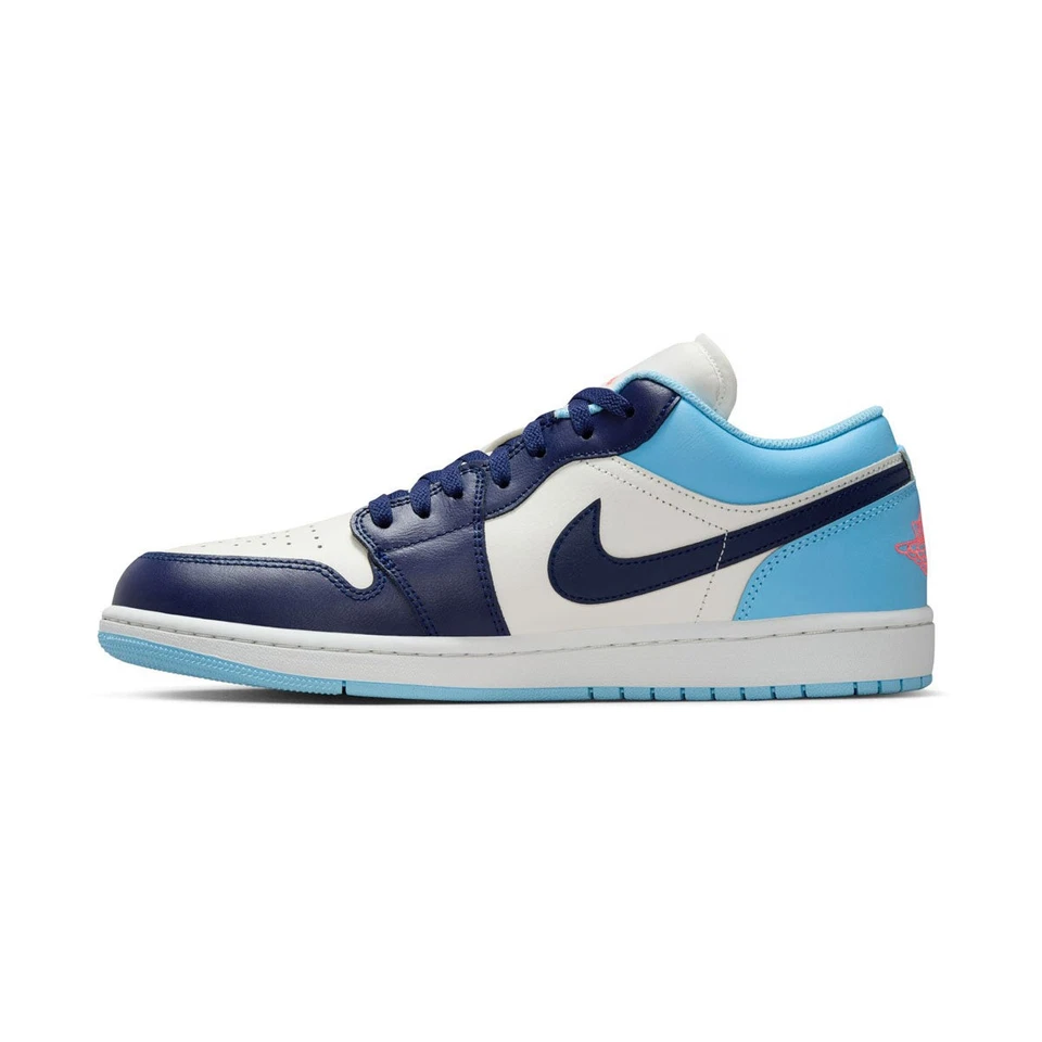 PARA HOMBRES AIR JORDAN 1 LOW_SAIL/AZUL VACÍO-AZUL FRÍO-LAVA CALIENTE 553558-149-TALLA 11 Foto 2 de 3
