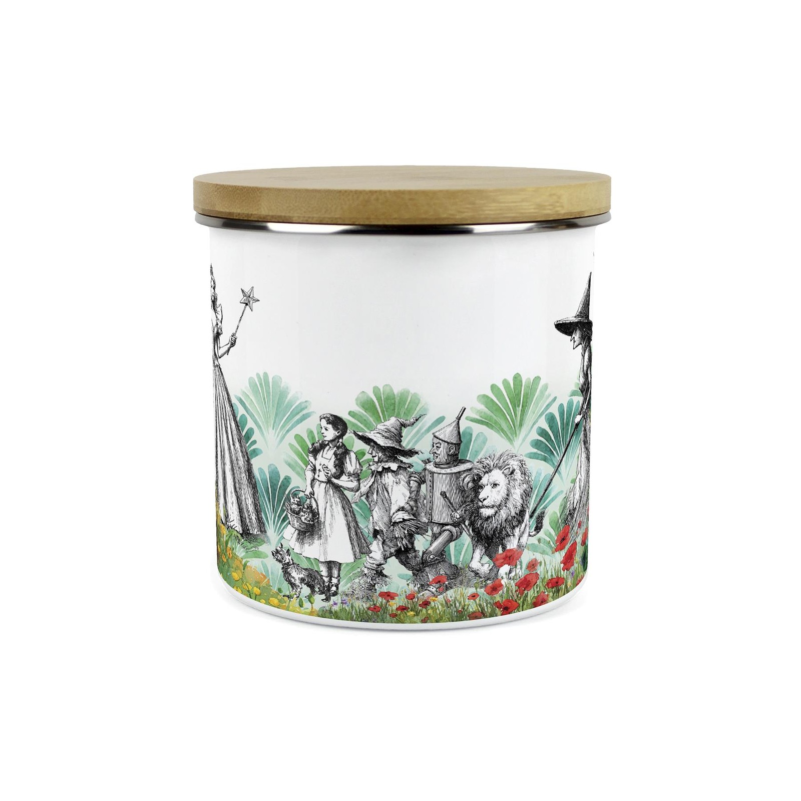 Wizard of Oz Themed Print Canister - 1.2L Enamel Kitchen Container Homeware Gift