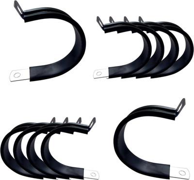 10PCS 2'' Stainless Steel Cable Clamps Rubber Cushioned Pipe Wire Clips