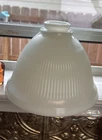 Vintage Stiffel Ribbed Milk Glass Lamp Shade Pendant Cone Torchiere 5. 75”T