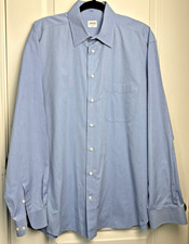 Armani Collezioni Men s Shirt L 17/43 Button Up Blue Stripes Dress Classic Italy