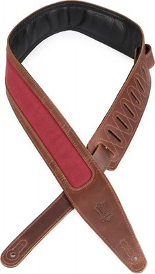Levy's Voyager Pro Leather Guitar Strap - Brown/Burgundy