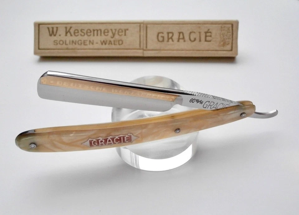 Gracie rasoio SOLINGEN 4/8" LAVORO DI VALORE TEDESCO Grah & Co Straight Razor! - Immagine 4 di 4