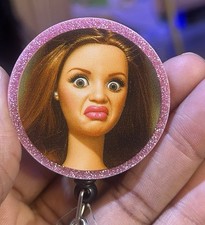 Funny Judging Barbie,Student, Nurse, RN, ID Badge Reel, CNA, Tech, Teacher, pink