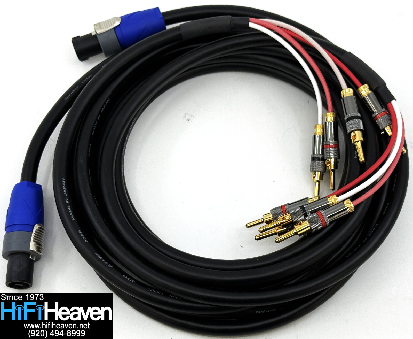 Cable Canare 4s11 Bi-wire Speaker Cables Nl2fx Speakon To Ba