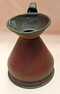 Antique Copper Haystack 1/2 Pint Jug with H R Seal