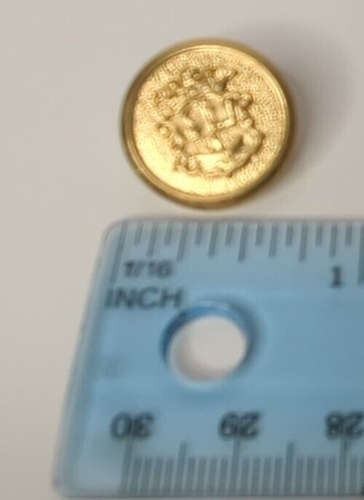 4 Pk Vintage Scottish Crest 3/4" Gold Toned Metal Shank Buttons - Picture 3 of 9