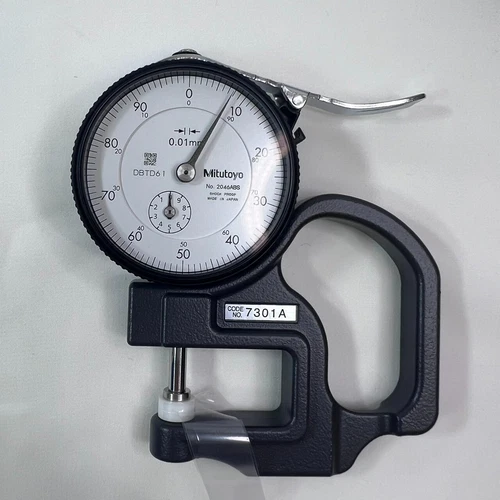 Mitutoyo Dial Thickness Gage Flat Anvil Metric 7301A