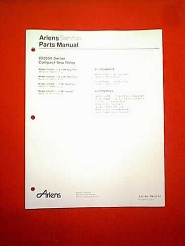 ARIENS 932000 SERIES COMPACT SNO-THRO SNOWTHROWER PARTS MANUAL PM-32-83 - Picture 1 of 1