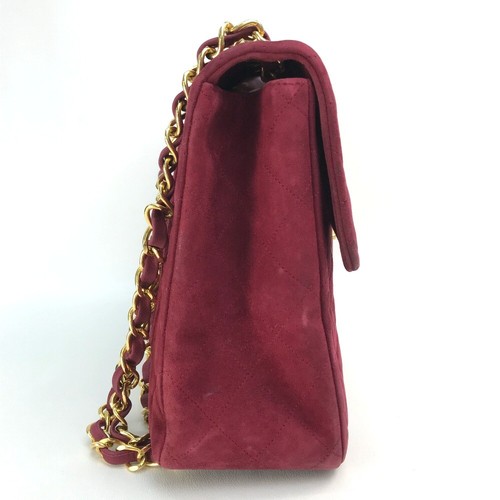 CHANEL CC Mark Jumbo Matelasse34 W-Chain Shoulder Bag suede Bordeaux x Gold - Picture 5 of 12