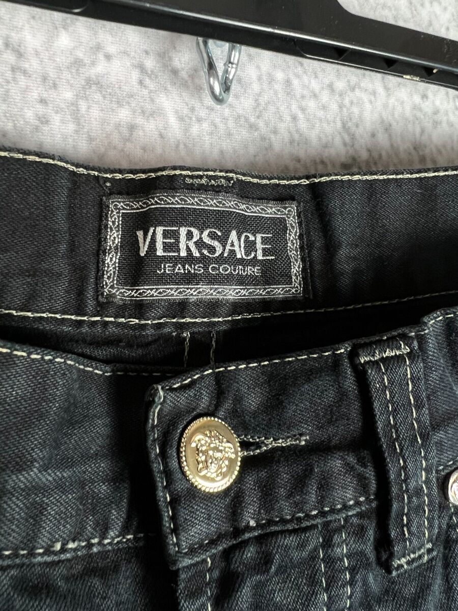 VERSACE Jeans Couture Mens Black Pants Straight Leg Classic VERSACE Jeans Couture Mens Black Pants Straight Leg Classic