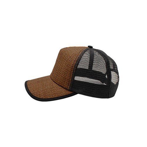 NWT Two Tone Toyo Paper Straw Natural Mesh Adjustable Trucker Baseball Cap - Picture 25 of 26