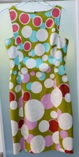 David Meister Designer Circles Sleek Lined Multi Cocktail Classic Retro Fun Sz 8