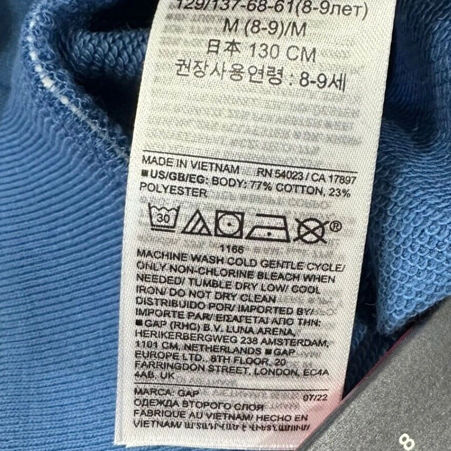 Pantalones deportivos Gap niños jóvenes talla 8 azules con cordón cintura elástica Foto 4 de 4