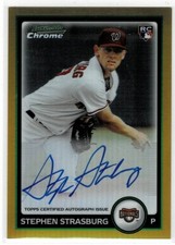 2010 BOWMAN CHROME STEPHEN STRASBURG GOLD REFRACTOR AUTOGRAPH RC #d 22/50